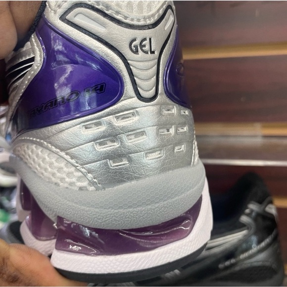 ASICS White and Purple Athletic Shoes - Picture 2 of 3